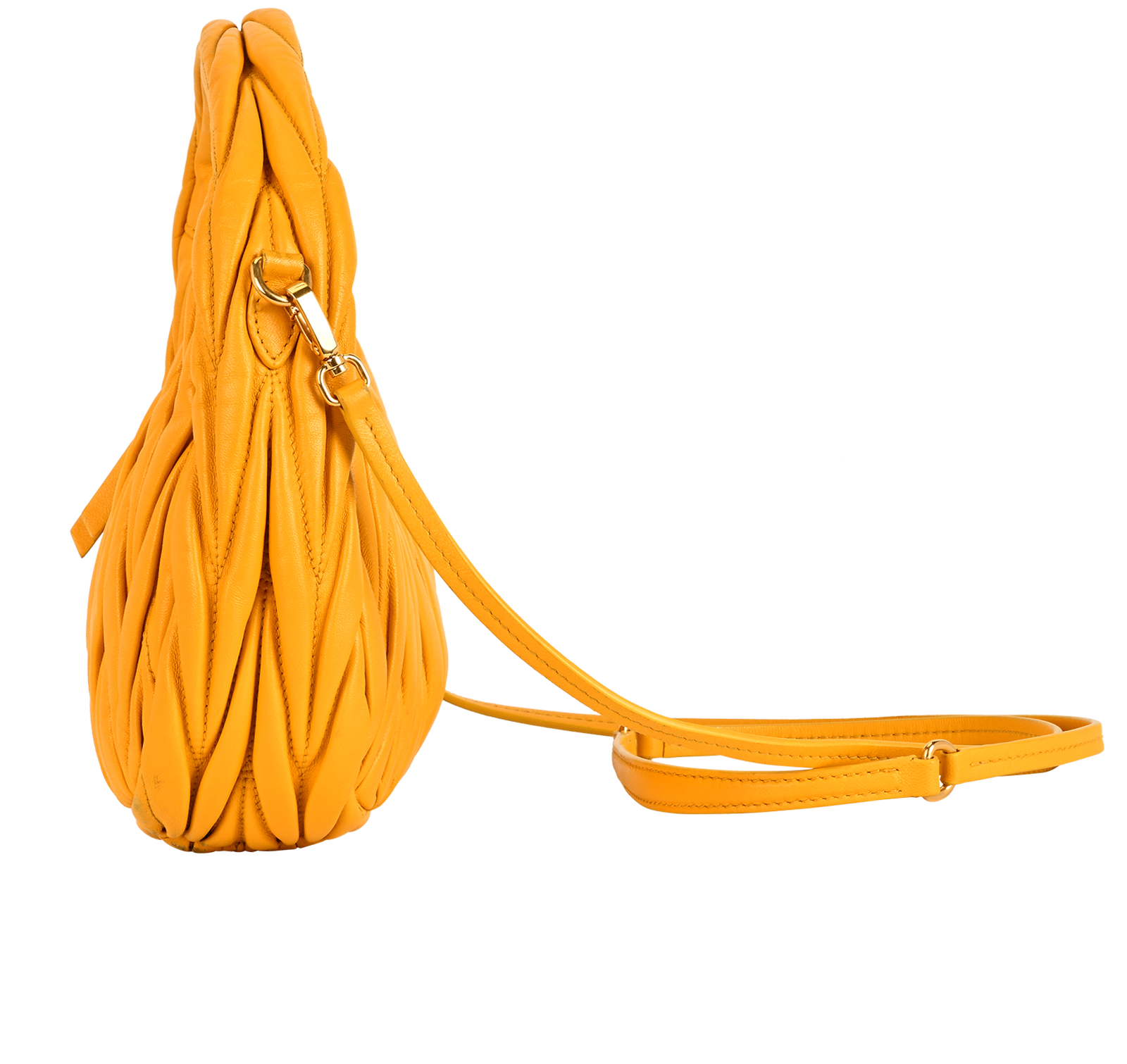 Small Wander Matelasse Hobo, &pound;950, Handbags, Yellow, Leather, Bottom view